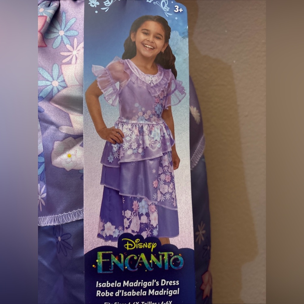 DISNEY ENCANTO ISABELA MADRIGAL FASHION DRESS COSTUME  SIZE 4-6X NEW Halloween